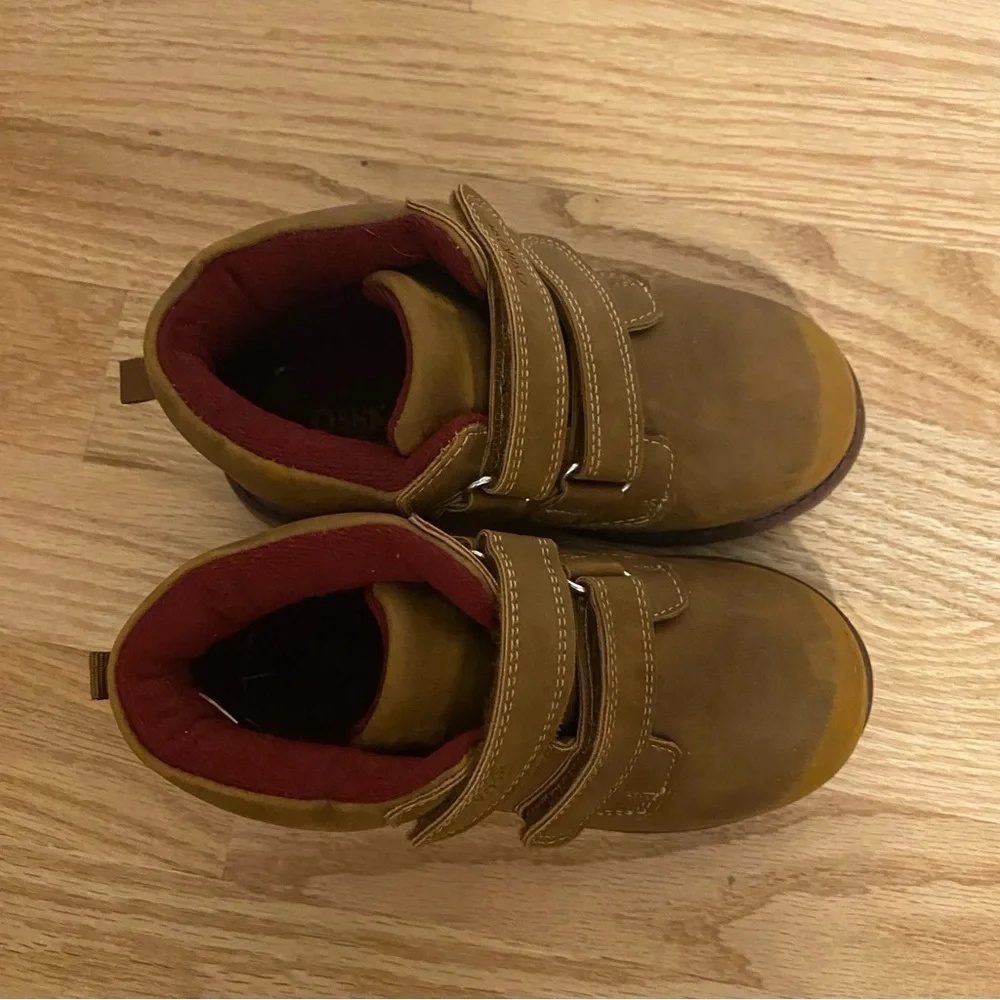 Carter’s Work Boot Double Strap Sz 10 Kids Tan Ankle Brown